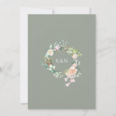 Invitation Elégant Aquarelle Verdure Floral Mariage (Dos)