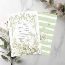 Élégant aquarelle vert pastel floral Mariage