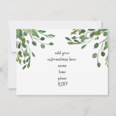 Invitation élégant aquarelle vert piano (Dos)