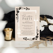 Invitation Élégant arbre À feuillage persistant et fête de No