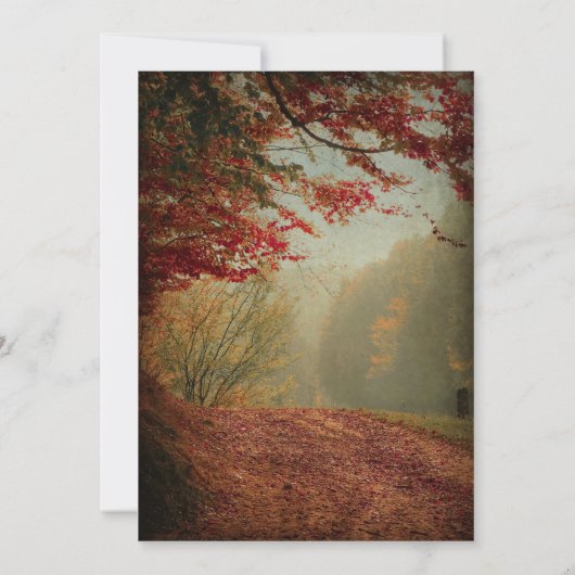 Invitation Élégant arbre automnal Mariage à cordes rustiques (Dos)