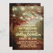 Invitation Élégant arbre automnal Mariage à cordes rustiques (Devant / Derrière)