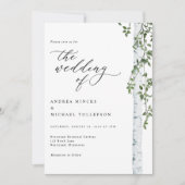 Invitation Élégant Arbre Blanc Bohème Photo Mariage (Devant)