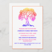 Invitation Elégant arbre coloré Réunion familiale (Devant / Derrière)