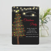Invitation Élégant arbre de Noël festif Lampes (Debout devant)