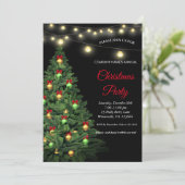 Invitation Élégant arbre de Noël festif Lampes (Debout devant)