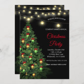 Invitation Élégant arbre de Noël festif Lampes (Devant / Derrière)
