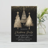 Invitation Elégant Arbre de Noël Or Parties scintillant neige (Debout devant)