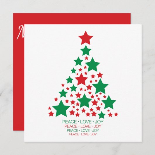 Invitation Élégant arbre étoilé (Devant / Derrière)