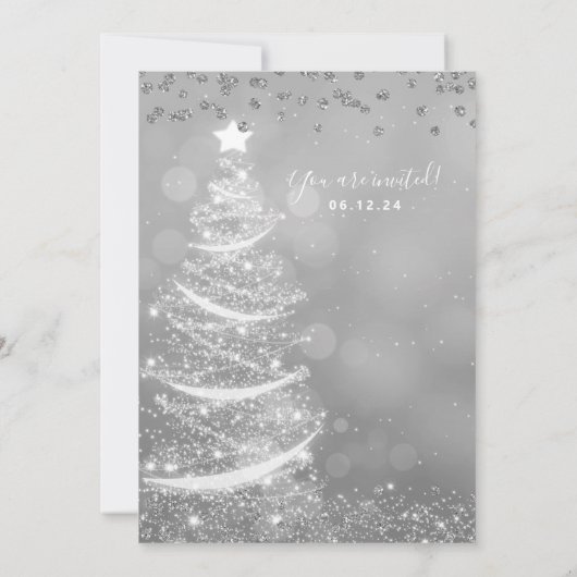 Invitation Élégant Arbre Mariage Festif Xmas (Dos)