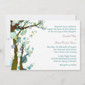Invitation Élégant arbre thème Forêt Mariage vert (Dos)