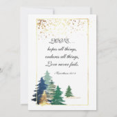 Invitation Élégant arbre vert de forêt Mariage chrétien (Dos)