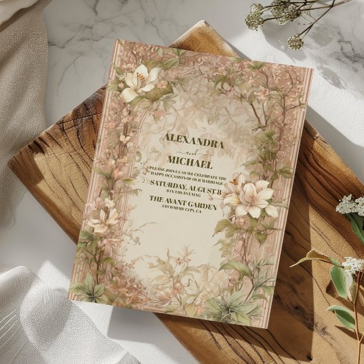 Invitation Elégant Arc Art Nouveau Mariage