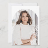 Invitation Elégant Arc de Grad Cadre photo Floral (Dos)