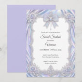Invitation Élégant Arc-en-ciel Bow Sweet 16 (Devant / Derrière)