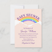 Invitation élégant arc-en-ciel mignon et nuages baby shower r (Devant)