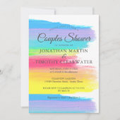 Invitation Elégant arc-en-ciel moderne LGBT Mariage Couples D (Devant)