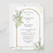 Invitation Elégant Arc Eucalyptus, Mariage Invitati (Devant)