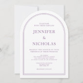 Invitation Élégant Arc Mariage classique français Lilac (Devant)