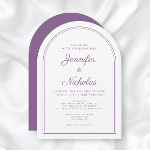 Invitation Élégant Arc Mariage classique français Lilac