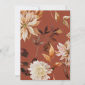 Invitation Elégant Arc Or Automne Aquarelle Floral Mariage (Dos)