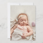 Invitation Elégant Arc Or Verdure Photo Florale Baptême (Dos)