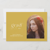 Invitation Elégant Arc Photo Earthy Yellow Graduation Party (Devant)
