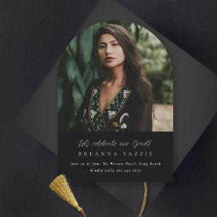 Invitation Élégant Arc Photo Graduation