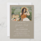 Invitation Élégant Arc Photo Graduation (Dos)