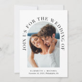 Invitation Elégant Arc Photo QR Code Mariage (Devant)