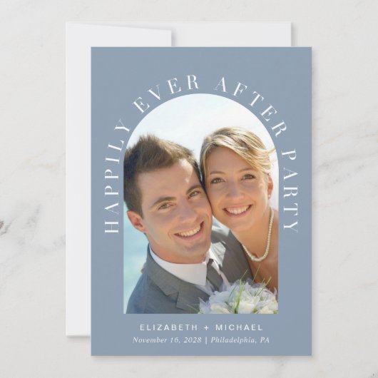 Invitation Elégant Arc Photo QR Code Mariage Réception (Devant)