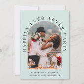 Invitation Elégant Arc Photo QR Code Mint Mariage Réception (Devant)