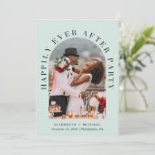 Invitation Elégant Arc Photo QR Code Mint Mariage Réception (Debout devant)