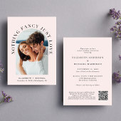 Invitation Elégant Arc Photo QR Code Pink Décontracté Mariage