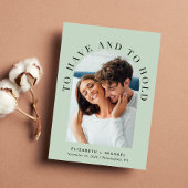 Invitation Elégant Arc Photo QR Code Sage Mariage