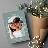 Invitation Élégant Arc Photo QR Code Sage Tout en un Mariage