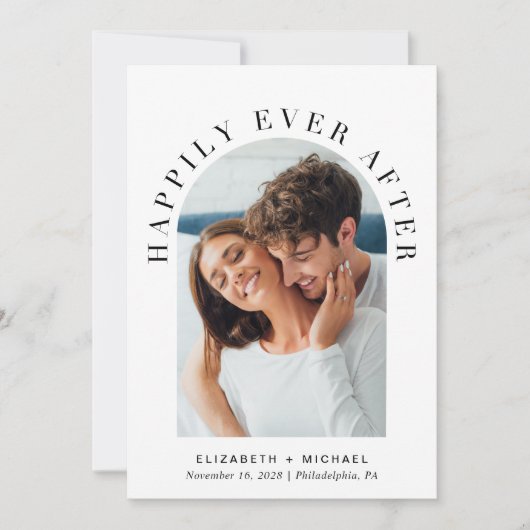 Invitation Élégant Arc Photo QR Code Tout en un Mariage (Devant)