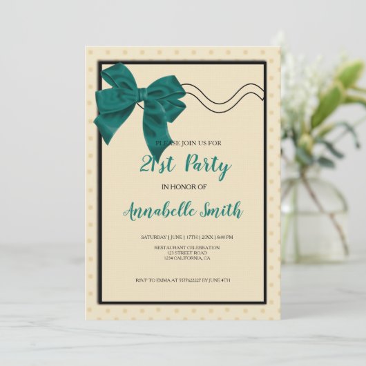 Invitation élégant arc vert doux 21e (Debout devant)