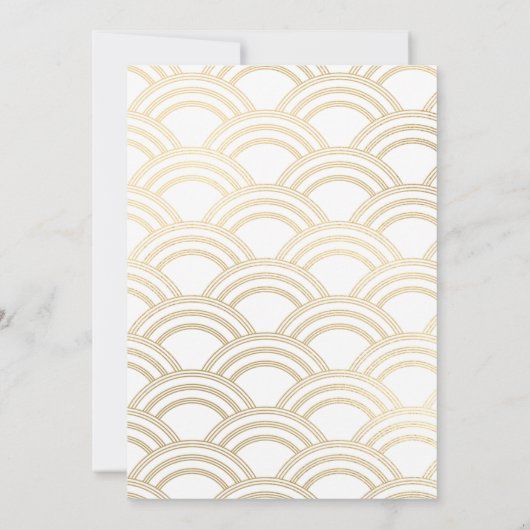 Invitation Elégant Arch Gatsby Art Déco années 1920 Blanc & O (Dos)