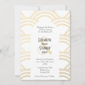Invitation Elégant Arch Gatsby Art Déco années 1920 Blanc & O (Devant)