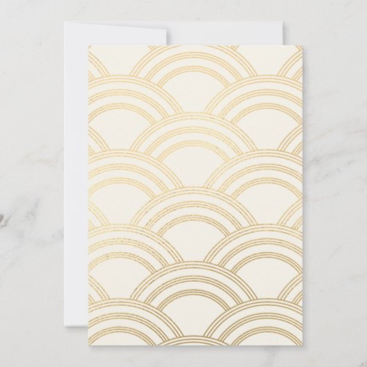 Invitation Elégant Arch Gatsby Art Déco années 1920 Blanc & O (Dos)