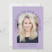 Invitation Elégant Arch Photo Lavender Graduation Party (Devant)