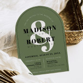 Invitation Élégant Arche de mariage verte de sauge avec esper