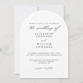 Invitation Élégant Arche de Photo de Calligraphie de Mariage (Dos)