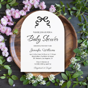Invitation élégant arche de salle pour bébé minimaliste à rub