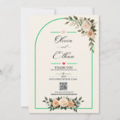Invitation Élégant Arche de verdure florale de mariage (Dos)