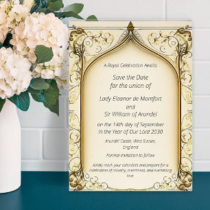 Invitation Élégant Arched Save The Date Or