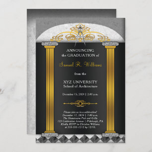 Invitation Élégant Architecture Architecture Compass Graduati