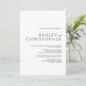 Invitation Élégant ardoise foncée Mariage moderne (Debout devant)