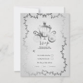 Invitation Elégant Argent Carriage Storybook Wedding RSVP (Devant)